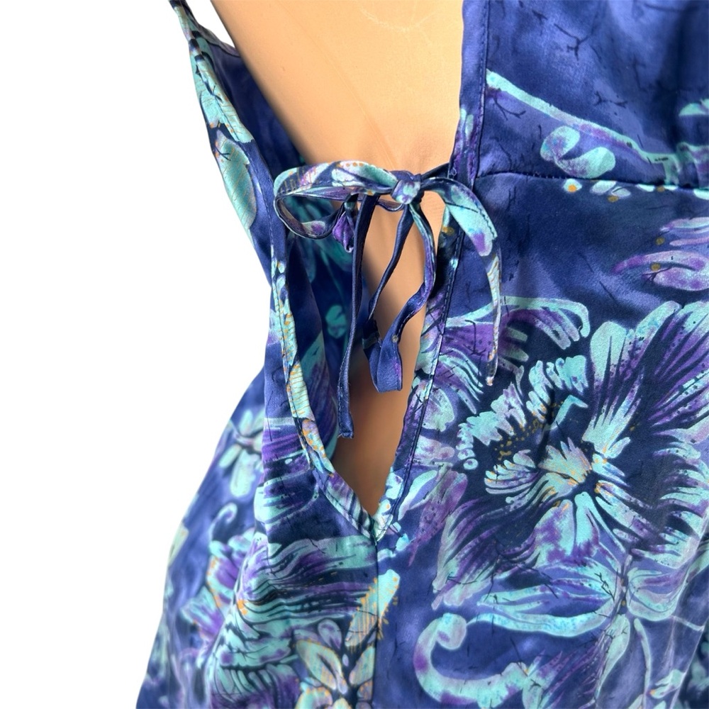 Victoria’s Secret Vtg Y2K 100% Silk Floral Print Peekaboo Side Tie Nightie Dress - Picture 3 of 12